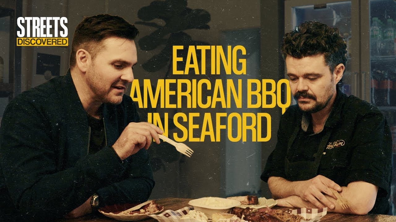 Eating American BBQ in Seaford - wellness influencer